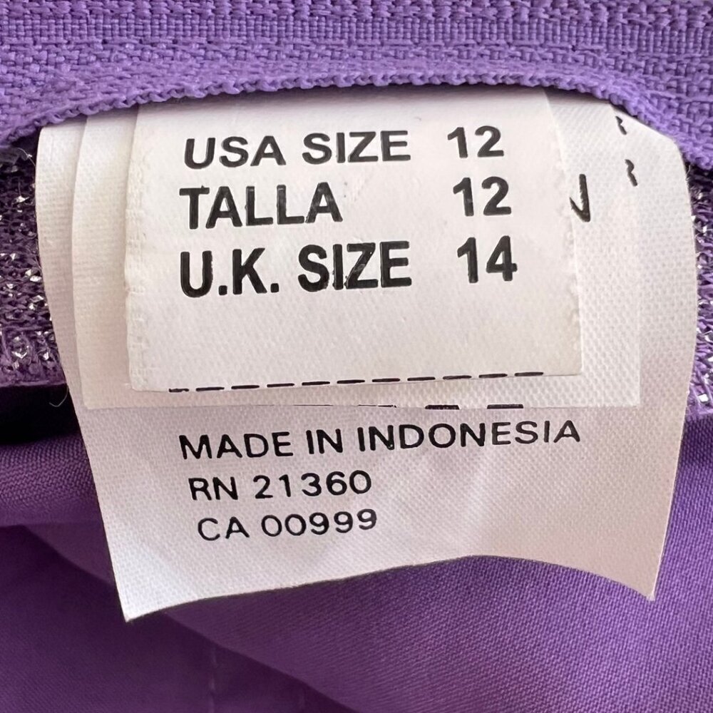 Purple & Silver Sparkle Fitted Ruched Zipper Back Tank Top - Picture 6 of 7